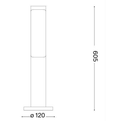 Ideal Lux - Vanjska LED svjetiljka ETERE LED/9,5W/230V 3000K 60 cm CRI 90 IP44 crna