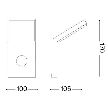Ideal Lux - LED Vanjska svjetiljka sa senzorom STYLE LED/9W/230V 4000K CRI 90 IP54 antracit