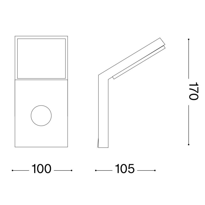 Ideal Lux - LED Vanjska svjetiljka sa senzorom STYLE LED/9W/230V 4000K CRI 90 IP54 antracit