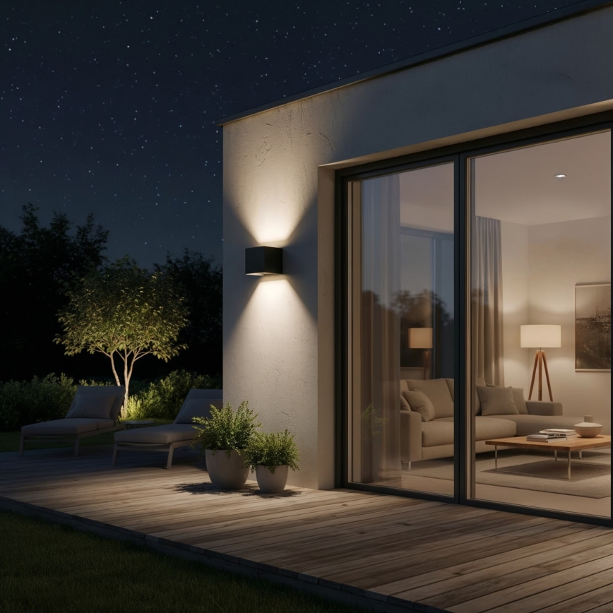 Ideal Lux - LED Vanjska zidna svjetiljka ATOM LED/12W/230V CRI 90 IP54 crna