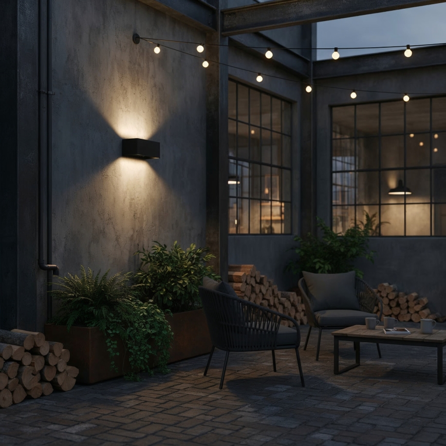 Ideal Lux - LED Vanjska zidna svjetiljka ATOM LED/25W/230V CRI 90 IP54 crna