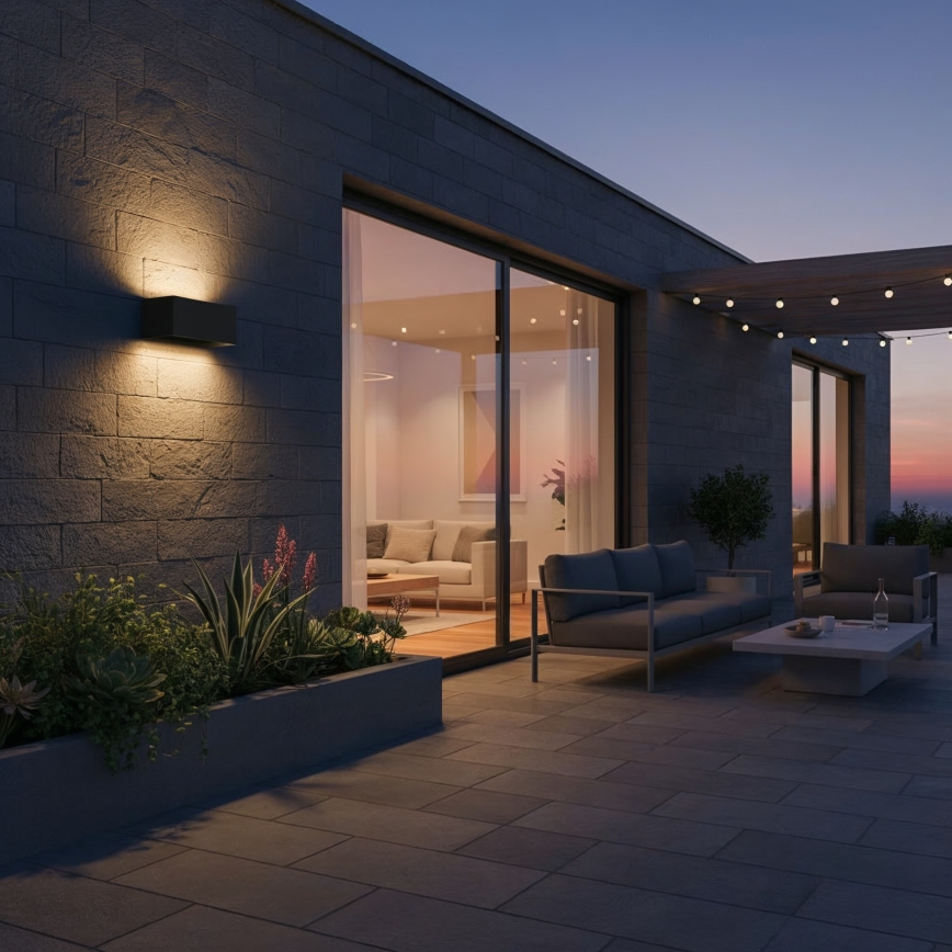 Ideal Lux - LED Vanjska zidna svjetiljka ATOM LED/25W/230V CRI 90 IP54 crna