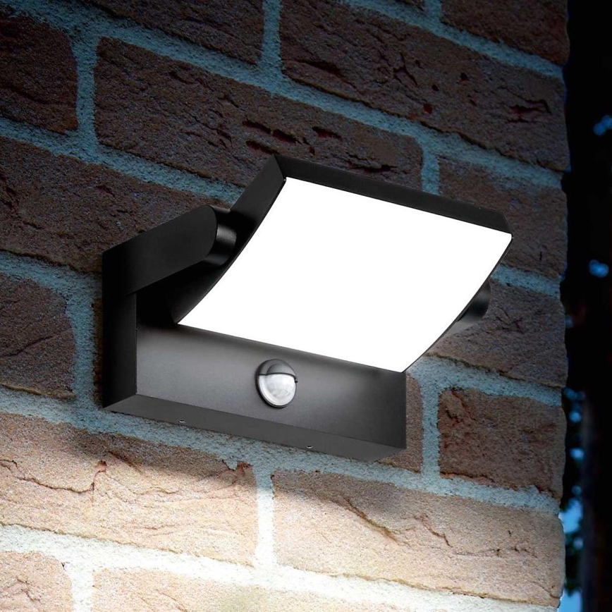 Ideal Lux - LED Vanjska zidna svjetiljka sa senzorom SWIPE LED/21W/230V CRI 90 IP54 crna