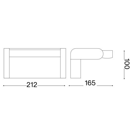 Ideal Lux - LED Vanjska zidna svjetiljka SWIPE LED/21W/230V CRI 90 IP54 crna