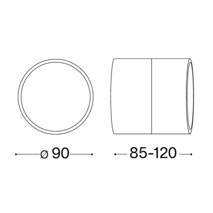 Ideal Lux - LED Vanjsko zidno svjetlo OMEGA LED/7W/230V CRI 90 IP54 antracit