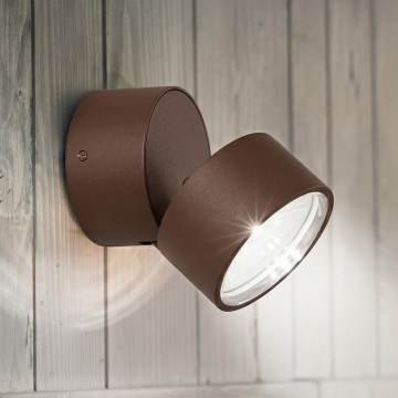 Ideal Lux - LED vanjsko zidno svjetlo OMEGA LED/7W/230V CRI 90 IP54 smeđa