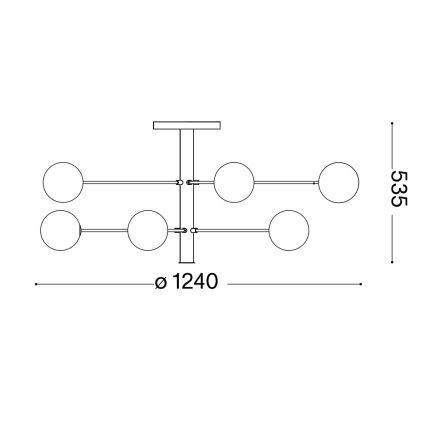 Ideal Lux - LED Viseći luster COSMOPOLITAN 10xG9/3W/230V pr. 124 cm crna
