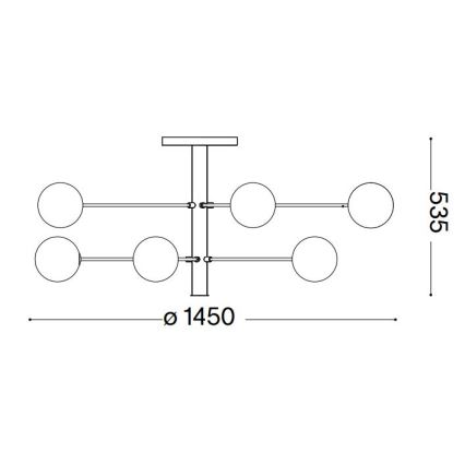 Ideal Lux - LED Viseći luster COSMOPOLITAN 12xG9/3W/230V pr. 145 cm crna
