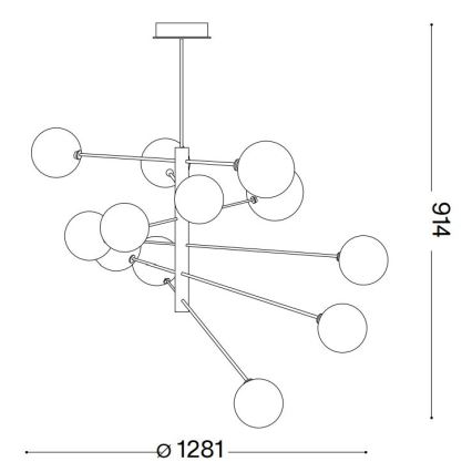 Ideal Lux - LED Viseći luster EQUINOXE 12xG4/2W/230V pr. 128,1 cm sjajni krom/dimna