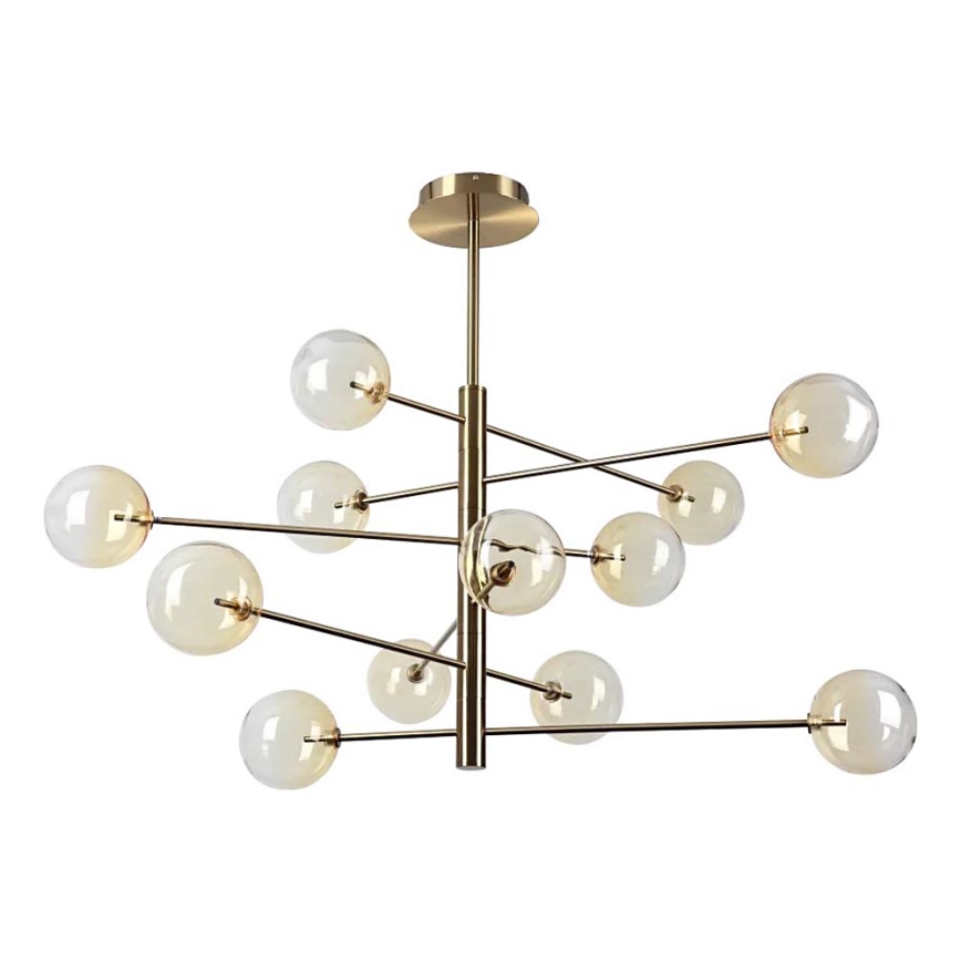 Ideal Lux - LED Viseći luster EQUINOXE 12xG4/2W/230V pr. 128,1 cm mesing/dimna