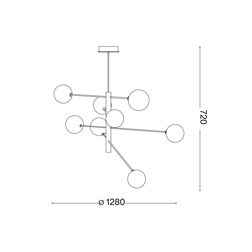 Ideal Lux - LED Viseći luster EQUINOXE 8xG4/2W/230V pr. 128 cm mesing/dimna