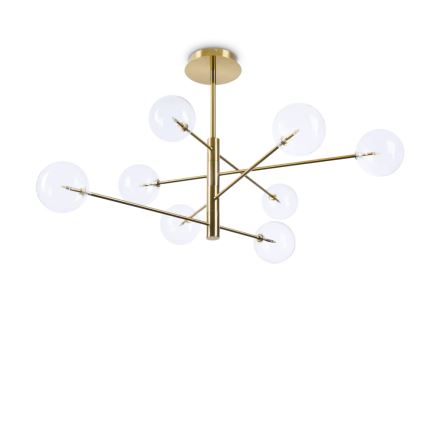 Ideal Lux - LED Viseći luster EQUINOXE 8xG4/2W/230V pr. 128 cm mesing/prozirna