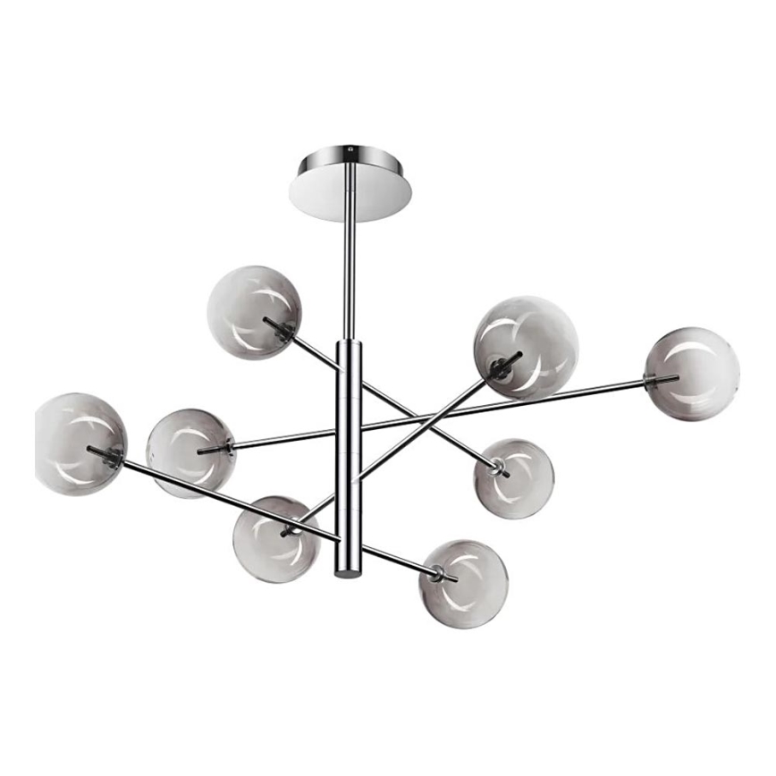 Ideal Lux - LED Viseći luster EQUINOXE 8xG4/2W/230V pr. 128 cm sjajni krom/dimna