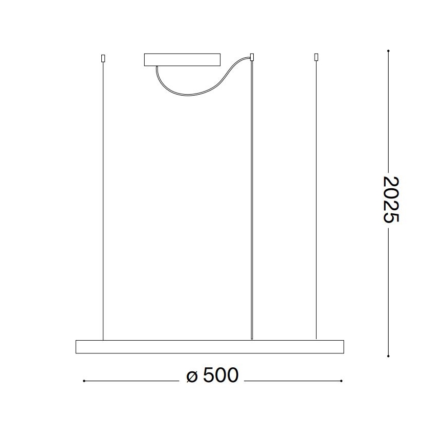 Ideal Lux - LED luster na sajli ORACLE SLIM LED/29W/230V 4000K CRI 90, promjer 50 cm, bijela
