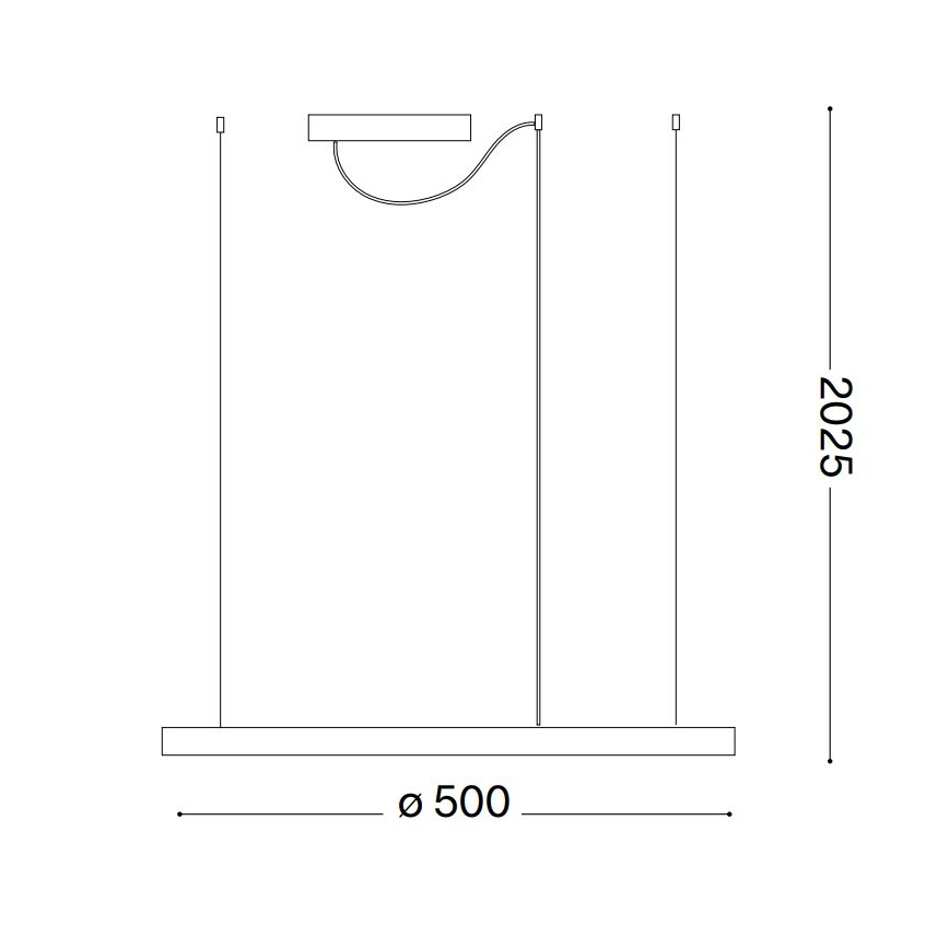 Ideal Lux - LED luster na sajli ORACLE SLIM LED/29W/230V 4000K CRI 90, promjer 50 cm, bijela