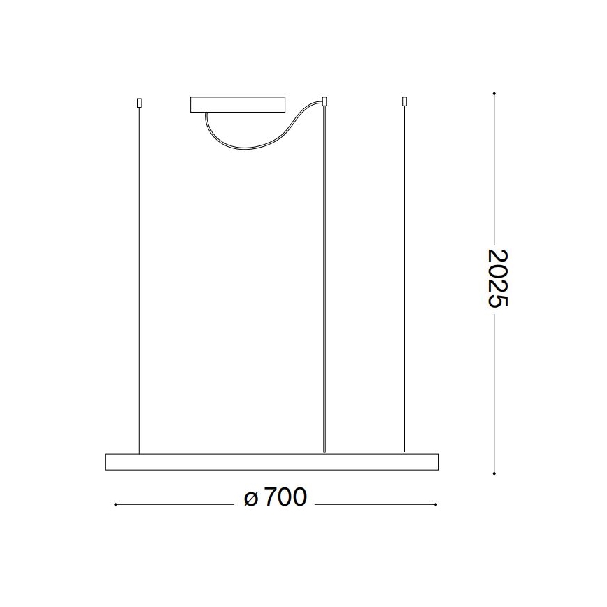 Ideal Lux - LED luster na sajli s mogućnošću prigušivanja ORACLE SLIM LED/40W/230V 3000K CRI 90 Ø 70 cm bijela