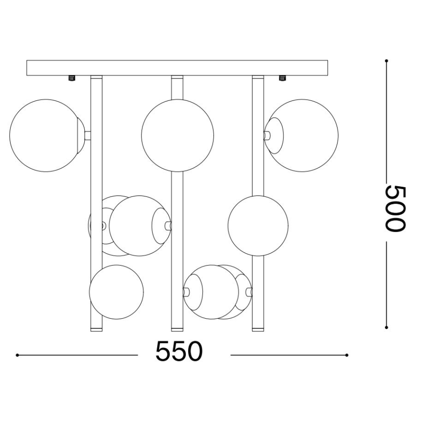 Ideal Lux - LED Viseći luster PERLAGE 9xG9/3W/230V pr. 55 cm zlatna/bijela