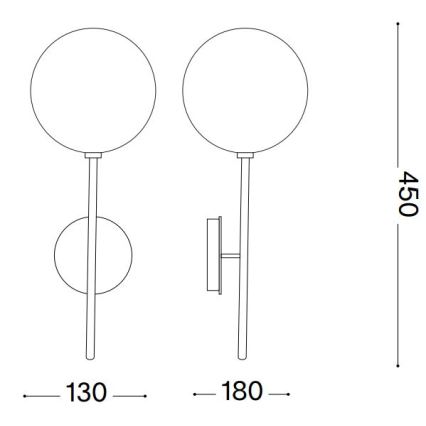 Ideal Lux - LED Zidna lampa EQUINOXE 1xG4/2W/230V mesing/dimna