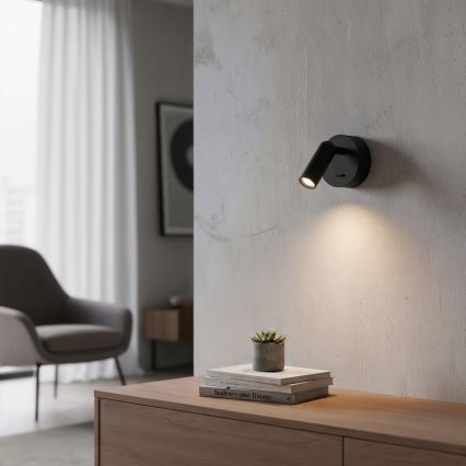 Ideal Lux - LED Zidna reflektorska svjetiljka BEAN LED/3W/230V CRI 90 crna