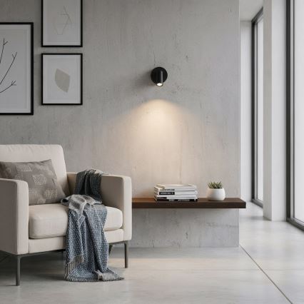 Ideal Lux - LED Zidna reflektorska svjetiljka BEAN LED/3W/230V CRI 90 crna