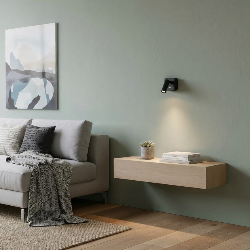 Ideal Lux - LED Zidna reflektorska svjetiljka BEAN LED/3W/230V CRI 90 crna