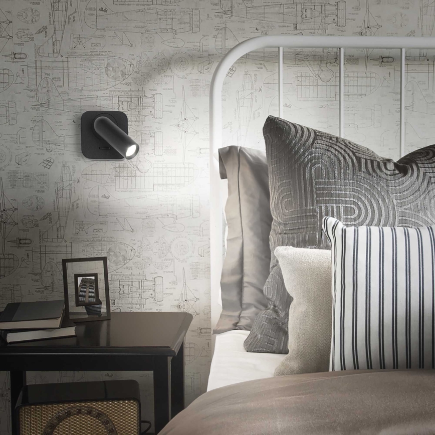 Ideal Lux - LED Zidna reflektorska svjetiljka BEAN LED/3W/230V CRI 90 crna