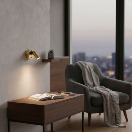 Ideal Lux - LED Zidna reflektorska svjetiljka BEAN LED/3W/230V CRI 90 mesing