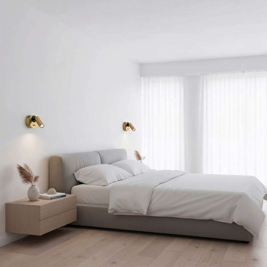 Ideal Lux - LED Zidna reflektorska svjetiljka BEAN LED/3W/230V CRI 90 mesing