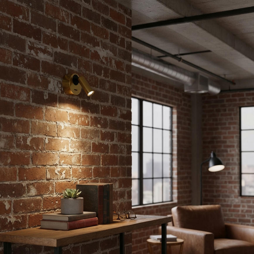 Ideal Lux - LED Zidna reflektorska svjetiljka BEAN LED/3W/230V CRI 90 mesing