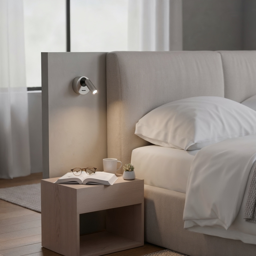 Ideal Lux - LED Zidna reflektorska svjetiljka BEAN LED/3W/230V CRI 90 sjajni krom