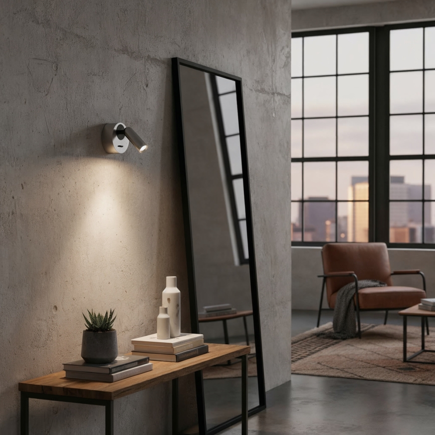 Ideal Lux - LED Zidna reflektorska svjetiljka BEAN LED/3W/230V CRI 90 sjajni krom