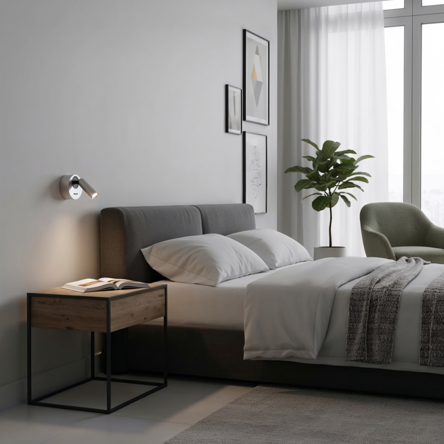 Ideal Lux - LED Zidna reflektorska svjetiljka BEAN LED/3W/230V CRI 90 sjajni krom