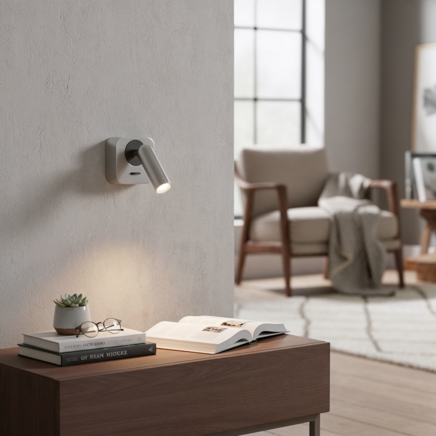 Ideal Lux - LED Zidna reflektorska svjetiljka BEAN LED/3W/230V CRI 90 sjajni krom