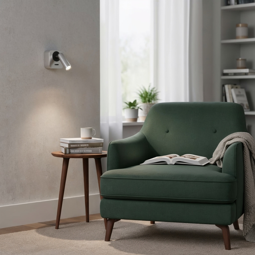 Ideal Lux - LED Zidna reflektorska svjetiljka BEAN LED/3W/230V CRI 90 sjajni krom