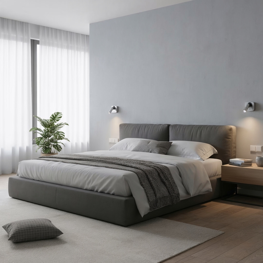 Ideal Lux - LED Zidna reflektorska svjetiljka BEAN LED/3W/230V CRI 90 sjajni krom