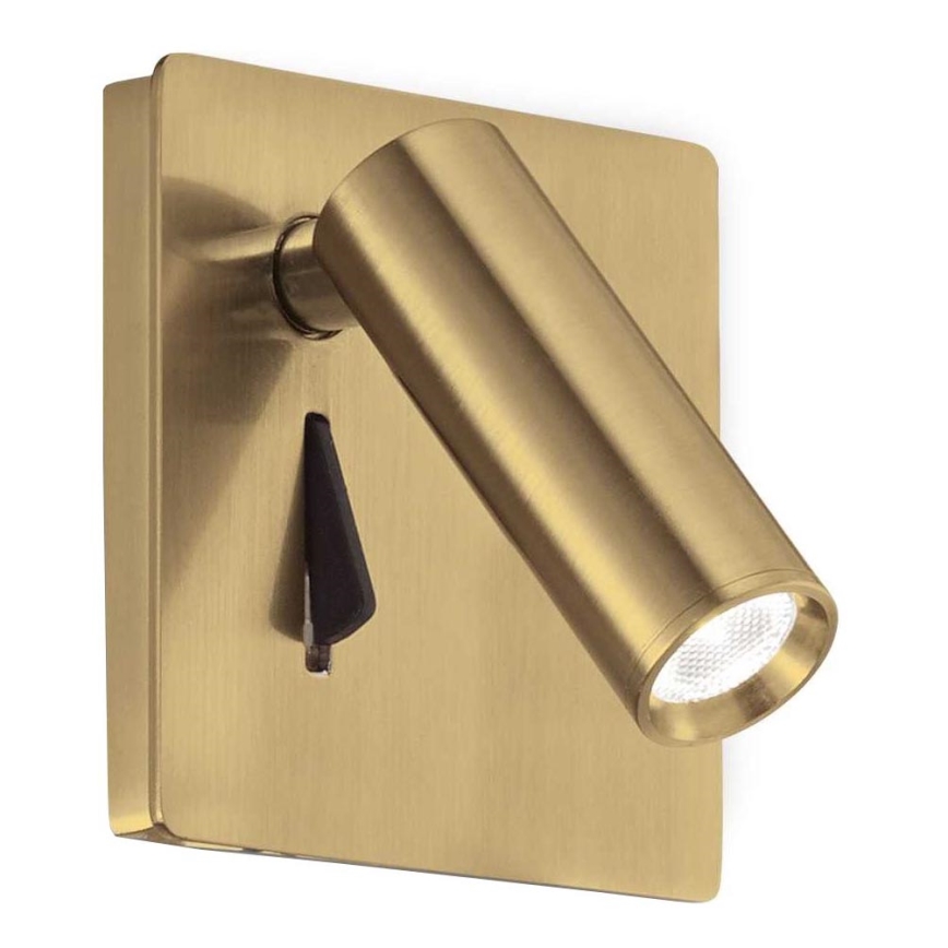 Ideal Lux - LED Zidna reflektorska svjetiljka LITE LED/3W/230V CRI 90 mesing