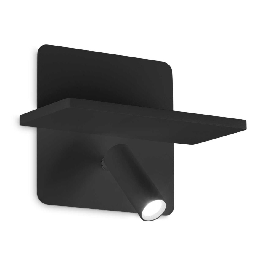 Ideal Lux - LED zidna reflektorska svjetiljka PIANO LED/10W/230V CRI 90 USB crna