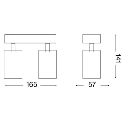 Ideal Lux - LED zidna spot svjetiljka DYNAMITE 2xGU10/7W/230V CRI 90 mesing