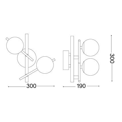 Ideal Lux - LED zidna svjetiljka ATLAS 2xG9/3W/230V zlatna