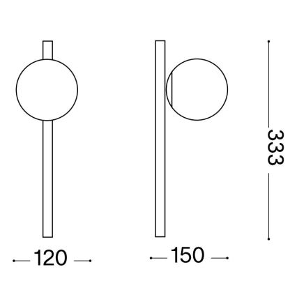Ideal Lux - LED Zidna svjetiljka BINOMIO 1xG9/3W/230V crna