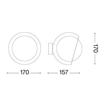 Ideal Lux - LED zidna svjetiljka BLOOM 1xE27/42W/230V crna