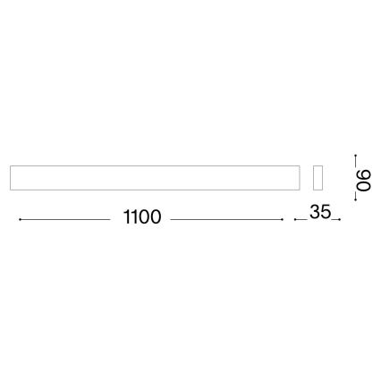 Ideal Lux - LED Zidna svjetiljka DELTA LED/37W/230V 4000K 110 cm CRI 90 crna