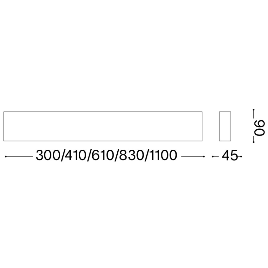 Ideal Lux - LED zidna svjetiljka DELTA LED LED/14W/230V 3000K 41 cm CRI 90 beton