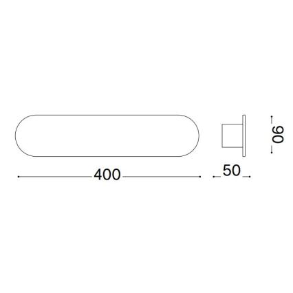 Ideal Lux - LED Zidna svjetiljka ECHO LED/20W/230V 40 cm CRI 90 crna
