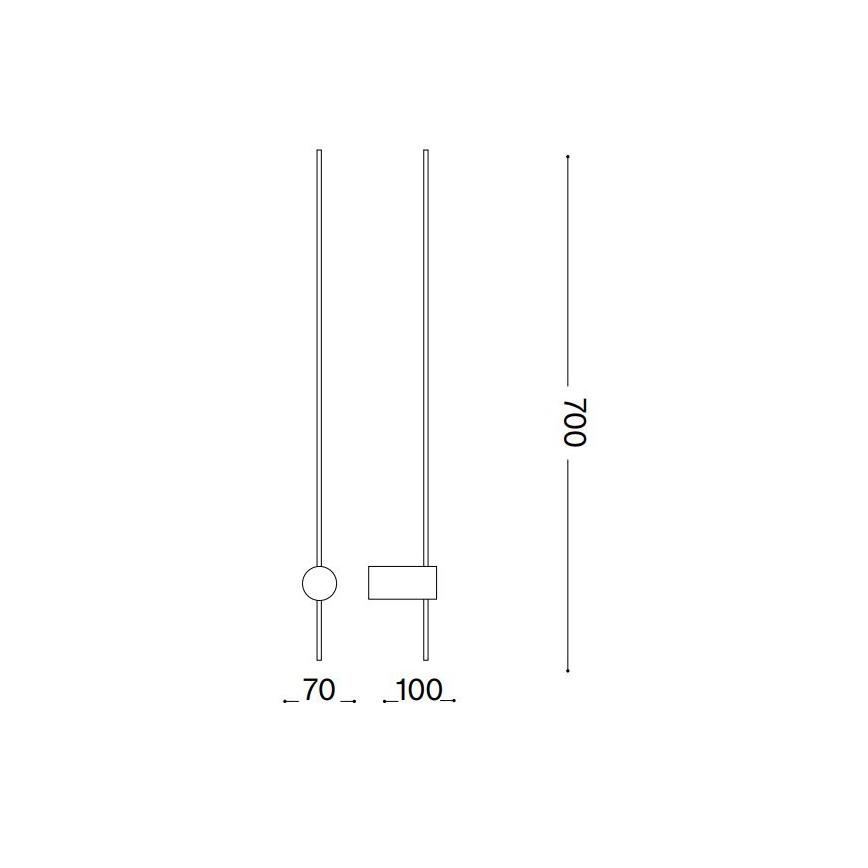 Ideal Lux - LED Zidna svjetiljka ESSENCE LED/12W/230V 3000K 70 cm CRI 90 crna