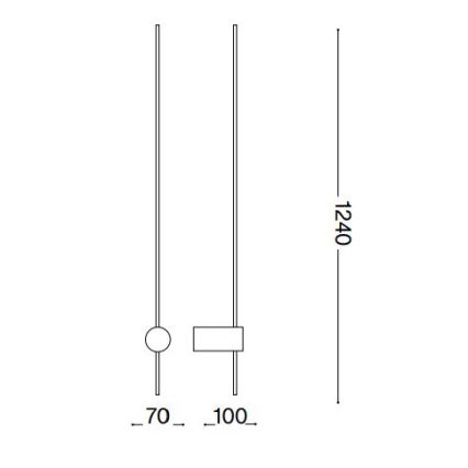 Ideal Lux - LED Zidna svjetiljka ESSENCE LED/19W/230V 2700K 124 cm CRI 90 crna