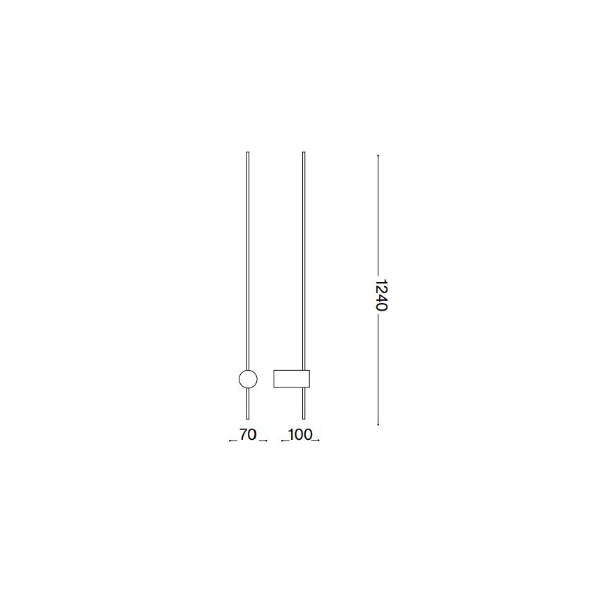 Ideal Lux - LED Zidna svjetiljka ESSENCE LED/19W/230V 2700K 124 cm CRI 90 crna