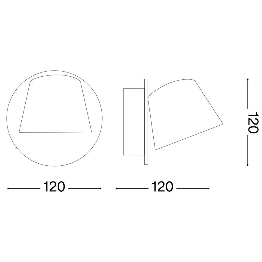 Ideal Lux - LED Zidna svjetiljka GIM LED/6W/230V crna