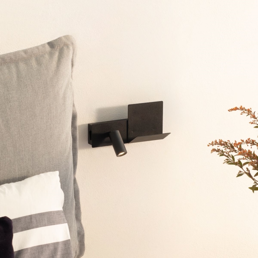 Ideal Lux - LED Zidna svjetiljka KOMODO LED/4,5W/230V USB CRI 90 crna