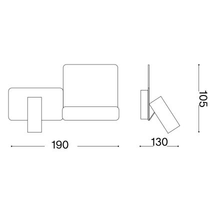 Ideal Lux - LED Zidna svjetiljka KOMODO LED/4,5W/230V USB CRI 90 crna